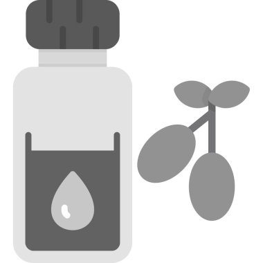 Zeytin yağı şişesi simgesi, basit vektör illüstrasyonu