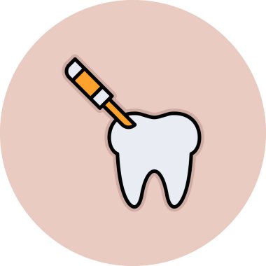 Diş simgesinin vektör illüstrasyonu