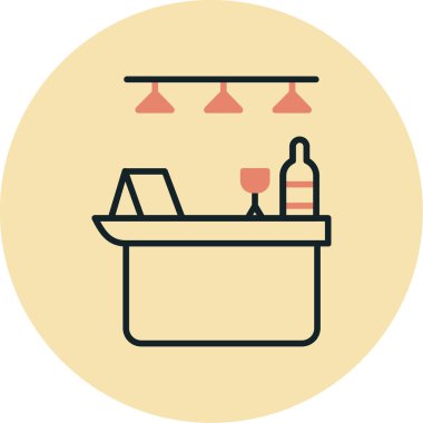 Restoran. Web simgesi basit illüstrasyon