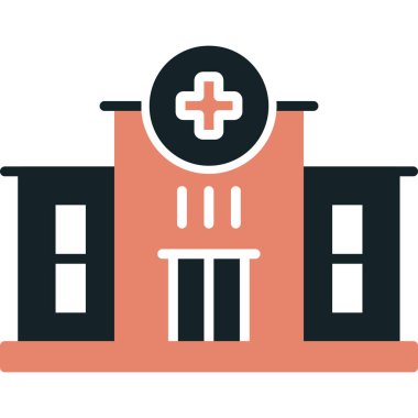 Hastane binası. Vektör illüstrasyonu