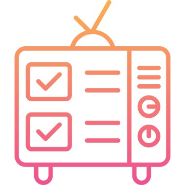 Televizyon. Web simgesi basit illüstrasyon