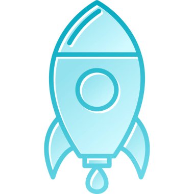 Roket ikonu. Web için basit roket vektör simgeleri çizimi