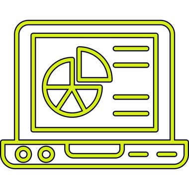 Radyasyon sembollü bilgisayar ekranı, çizgi film biçimi