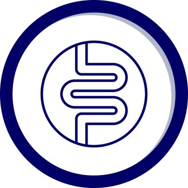 Mavi ve beyaz bir ikonun vektör illüstrasyonu