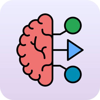 beyin ikonu vektör illüstrasyonu