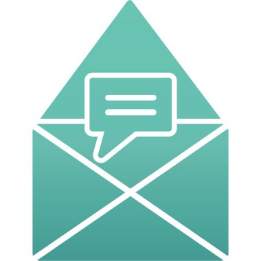 Mesaj var. Web simgesi basit illüstrasyon