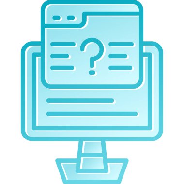 bilgisayar ekranı soru simgesi - taslak biçimi