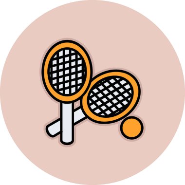 Tenis raketi ikonu. İnternet için tenis raket vektör simgelerinin özet çizimi