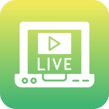 canlı yayın yassı simgesi