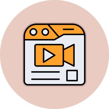 Bir film video simgesinin vektör illüstrasyonu