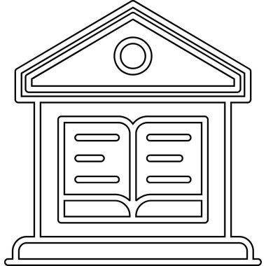 okul bina izole simgesi