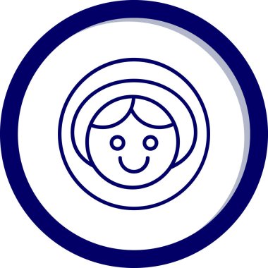 Mavi gözlü bir kadının vektör çizimi