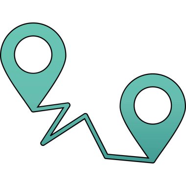 Harita iğne işaretleyici simgesi. Web için harita pin vektör simgesinin karikatür çizimi