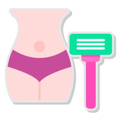 Kadın vücudu. Basit simge vektör illüstrasyonu