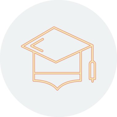 Mezuniyet başlığı çizgisi simgesi, okul ve eğitim kavramı, mezuniyet başlığı işareti, beyaz arkaplan, mezuniyet başlığı simgesi üzerinde ana hatlarıyla belirlenmiş doğrusal biçim simgesi