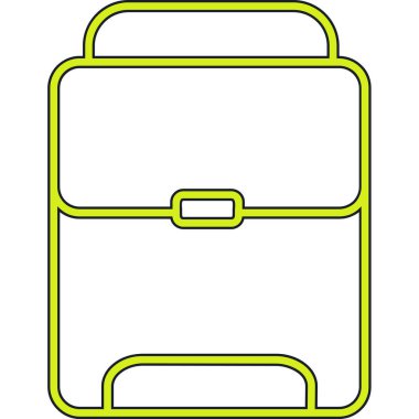 yeşil bavul simgesi. İnce çizgi tarzı. mavi vektör tasarımı