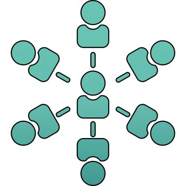 ağ grubu simgesi, özet vektör illüstrasyonu