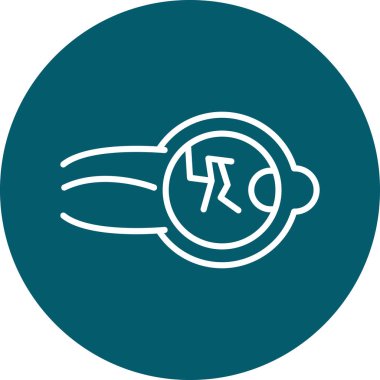 Bir dairenin mavi ve beyaz ikonunun vektör çizimi