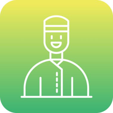 Benzersiz Müslüman adam vektör çizgisi simgesi