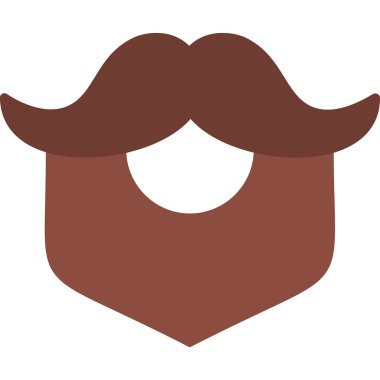 Bıyıklı hippi düz vektör ikonu tasarımı