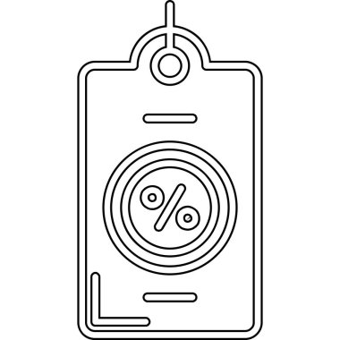 indirimli etiket simgesi, özet biçimi