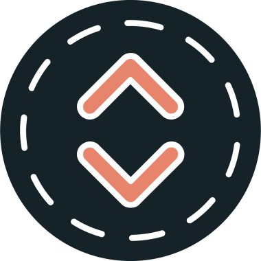 Para sikkesi kripto para birimi simgesi doldurulmuş ana hat biçiminde