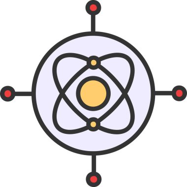 Bir atom simgesinin vektör illüstrasyonu