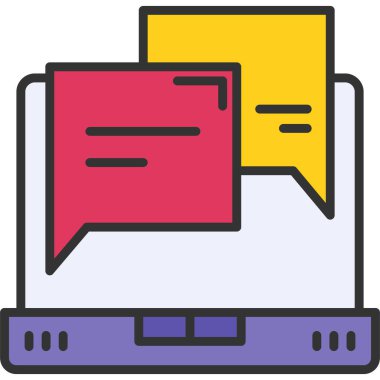 Bilgisayar monitörü. Web simgesi basit illüstrasyon