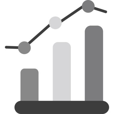 bar grafik vektör simgesi. biçim düz çift renkli gri ve gri semboldür, yuvarlak açılar, beyaz arkaplan.
