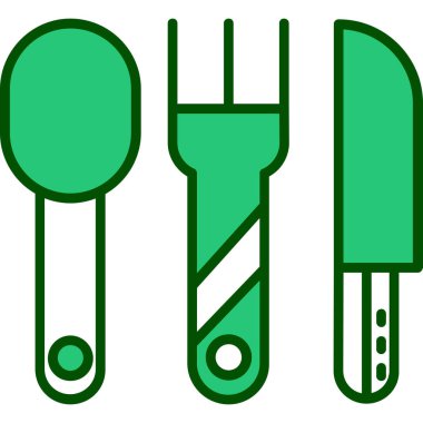 Çatal ve kaşık. Web simgesi vektör illüstrasyonu