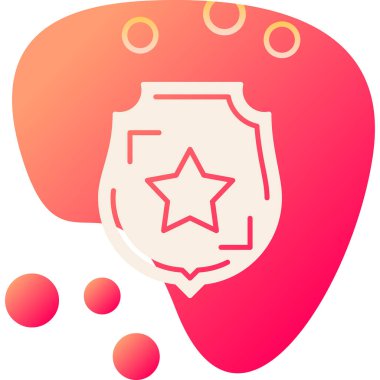 Renkli balık bifteği ikonu beyaz arka planda izole edilmiş. Gradyan dairesel dinamik şekiller. vektör.