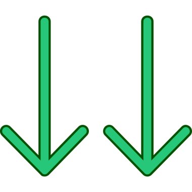 ok aşağı simge vektör illüstrasyonu