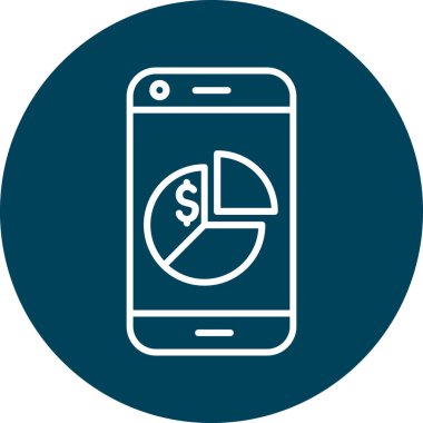 akıllı telefon mobil dolar sikkesi daire çizgisi vektör illüstrasyonunda