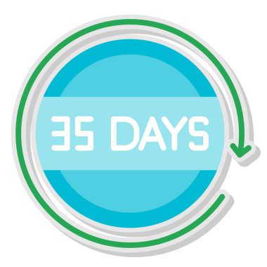 53 gün yeşil vektör simgesi düz şekilde gider