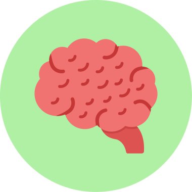 Beyin. Web simgesi basit illüstrasyon