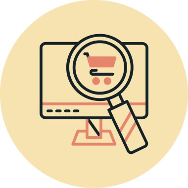 çevrimiçi pazarlama düz vektör simgesi