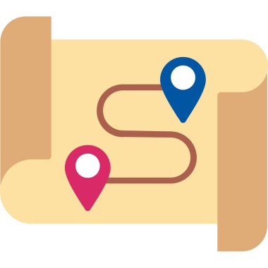 güzergah konumu pin vektör illüstrasyonu