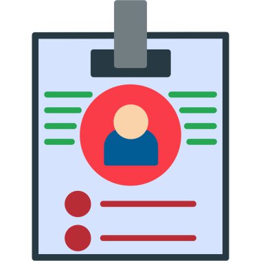 Kimlik kartı. Web simgesi basit illüstrasyon