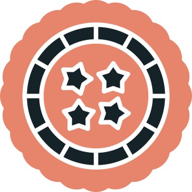 Kumarhane ruleti simgesi, vektör illüstrasyonu