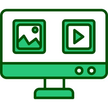 monitör simgesi, vektör illüstrasyonu basit tasarım