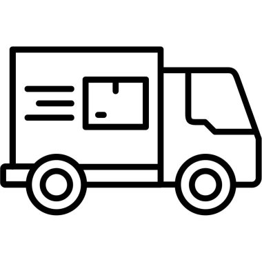 Teslimat kamyonu ikonu. Web için kamyon vektör simgelerinin özet çizimi