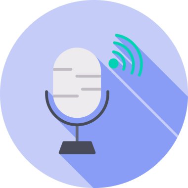 Mikrofon. Web simgesi basit illüstrasyon