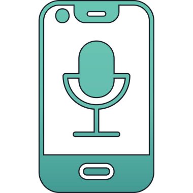 mikrofon simgesi, vektör illüstrasyonu