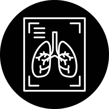 Akciğer ikonu, sağlık ve tıbbi ikonun vektör çizimi