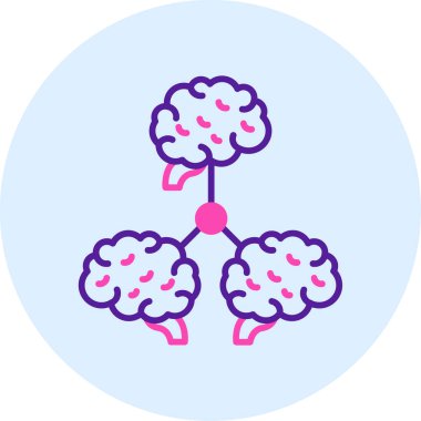 Beyin. Web simgesi basit illüstrasyon