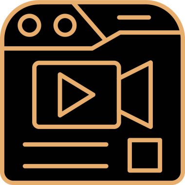 Video Oyuncu. Web simgesi basit illüstrasyon