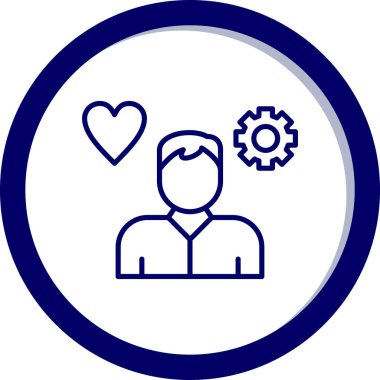 aşk kalp ikonu, vektör illüstrasyonu