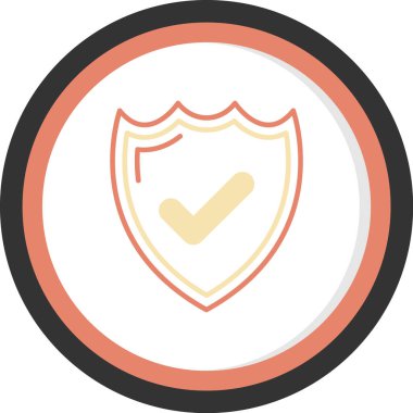 kalkan düz vektör simgesi