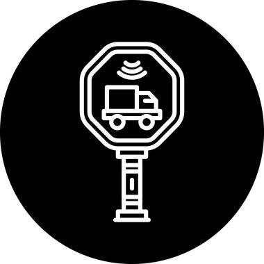 eşsiz yol işareti vektör çizgisi simgesi