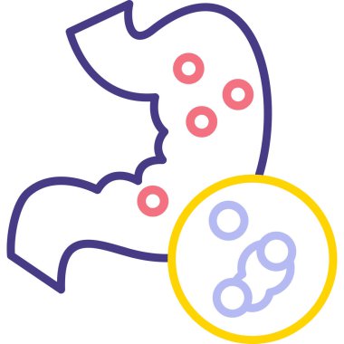 Bakteriler. Web simgesi basit illüstrasyon